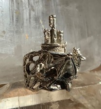 Dragon & Castle 925 Ring Magic Medieval Fantasy 11 Handmade by JKL 527