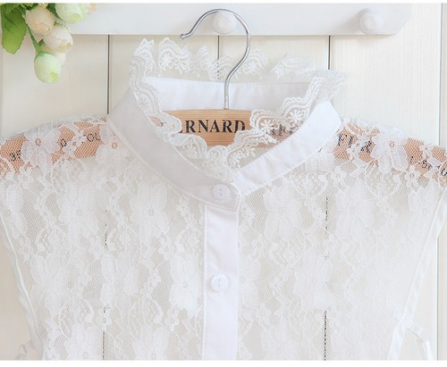 Women Ladies False Collar Fake Half Shirt Blouse Vintage Detachable Collar Bib - Foto 31 di 163