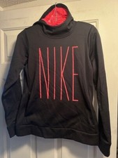 Nike Hoodie Dri-Fit Youth Girls XL Black with Pink lettering/interior Sharp    