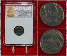 Ancient Roman Empire Coin CONSTANTIUS II Roman Soldier Spearing Fallen Horseman