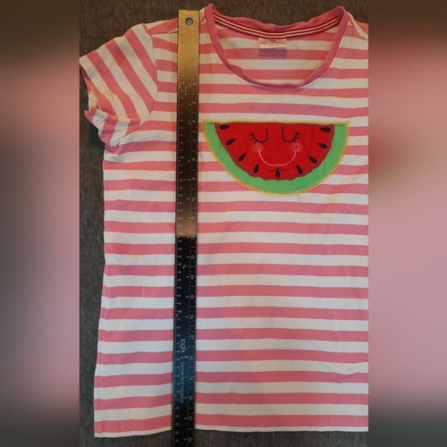 Hanna Andersson Kids Shirt 160 Pink Striped Watermelon Print Cotton Summer - Picture 6 of 12
