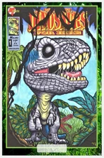 FUNKO POP BLUE/JURASSIC PARK 11" X 17" MATTE PRINT SIGNED by ARTIST CARY VALLERY