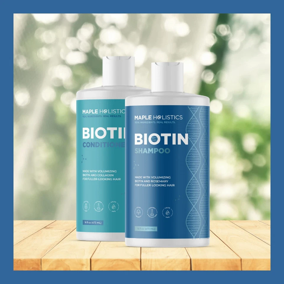 Volumizing Biotin Shampoo and Conditioner Set, sin sulfato para el cuidado 16 oz - Image 3 of 4