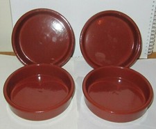 4 x Glazed Terracotta Dishes by Cermer. Oven/Proof. Tapas/Brulee/Olives/Dips.