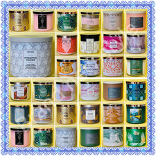 BATH  BODY WORKS White Barn 3-WICK CANDLE 14.5 OZ with LID u pick scent NEW