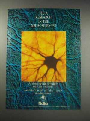 1990 Fidia Pharma Ad - Fidia research in the neurosciences