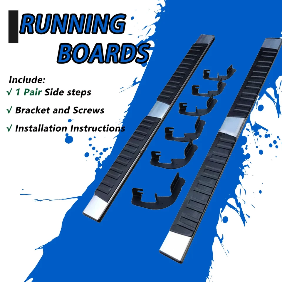 Barras Nerf de pedal peldaños laterales para GMC Sierra 2500HD 2007-2022 Foto 2 de 4