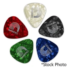 D'Addario Assorted Pearl Celluloid Guitar Picks, 2 Packs/5 Per=10, Medium