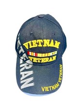 Black Vietnam Veteran Deluxe Low Profile Baseball Hat Cap Adjustable One Size