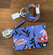Vera Bradley Lighten Up Zip ID Lanyard Badge Holder Mural Garden NWT
