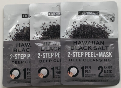 3 FREEMAN ~ HAWAIIAN BLACK SALT 2 STEP PEEL + MASK ~ Deep Cleansing