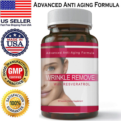 Collagen Skin Support Resveratrol Wellness Dietary Supplement Plus 60 Capsules