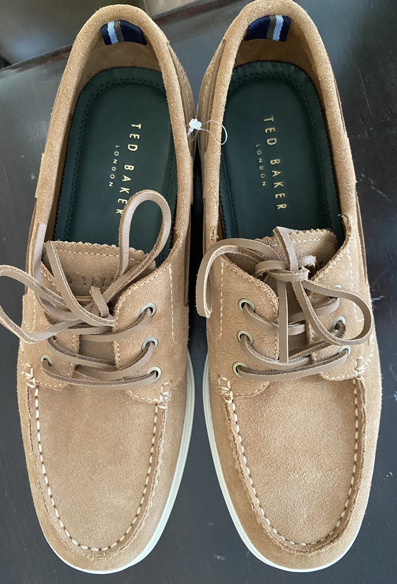 Ted Baker London Men's Low Top Suede Boat Shoes US 10 EU 43 Sand