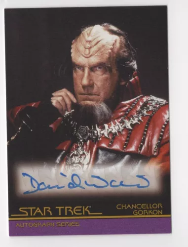 David Warner as Chancellor Gorkon STAR TREK Movies in Motion Autograph Card A45