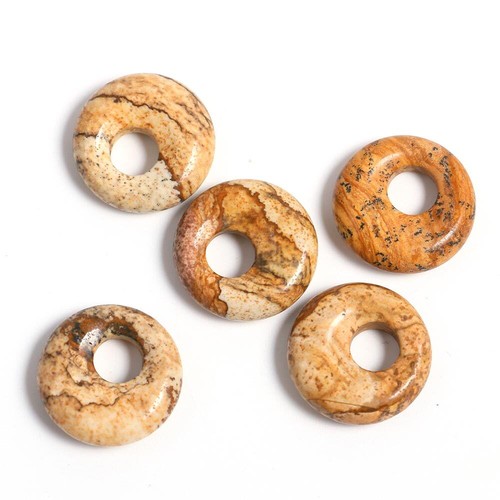 10 PIEZAS Colgantes Dijes Donut Redondos Piedra Natural 18mm Hágalo Usted Mismo Fabricación de Joyas - Imagen 61 de 82