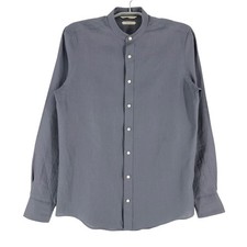 SUITSUPPLY Pure Linen Grey Formal Solid Slim Fit Shirt Size 37/38 - 14 1/2/15