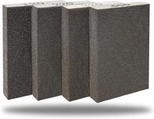 4 Pack Hand Sanding Sponge Set -120 220 320 400 Grit- Coarse 4 Pack, Brown 