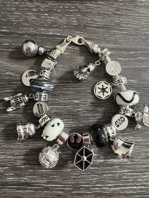 Star Wars Charm Bracelet Sterling Silver OOAK Stunning | eBay