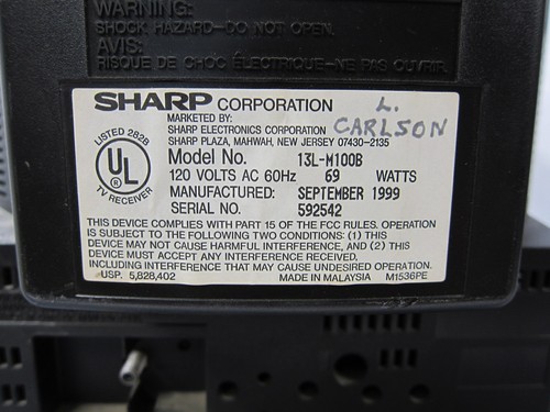 SHARP 13" CRT TV Retro Gaming Color Television 13N-M100B - TESTED - READ DESC - Picture 8 of 11