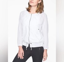 Athleta Avenue Lightweight White Jacket - Medium, Comfort Activewear Gym Running