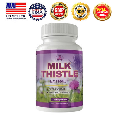  Milk Thistle Extract Health Liver Function Non-GMO Antioxidant Detox Capsules