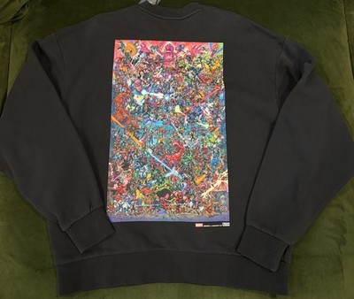 Kith x Marvel Clash Vintage Nelson Crewneck Sweatshirt Black Large NWT