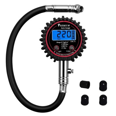 Reifendruckmesser, Auto, Motorrad, LKW, Fahrrad, LCD, Kunststoff, Messgerät