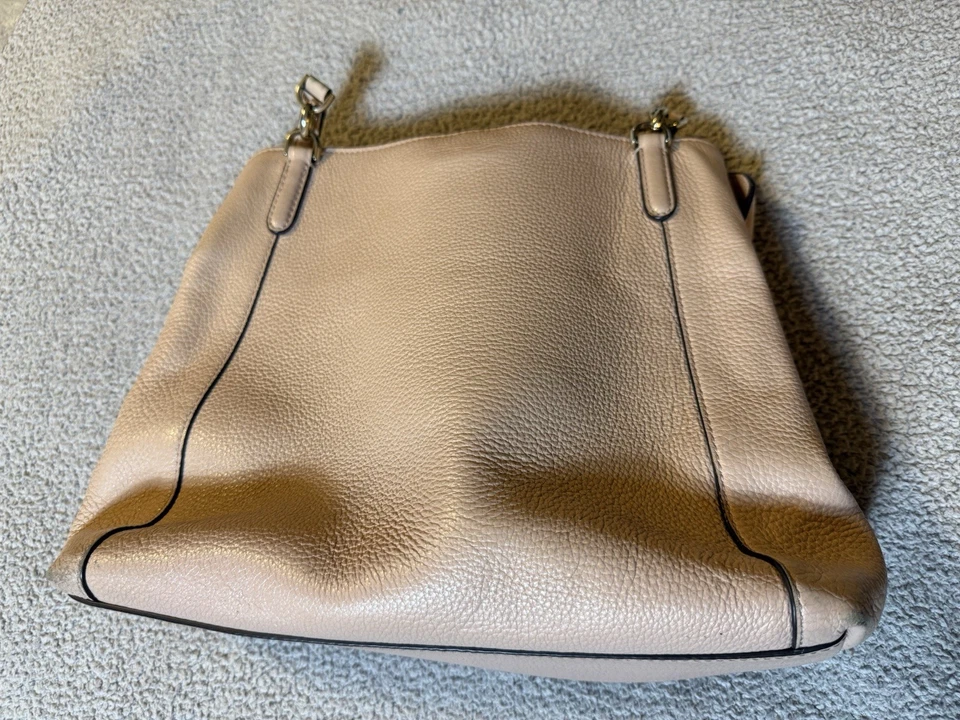 Kate Spade Jackson Pink Pebbled Leather Triple Compartment Shoulder Bag Purse - Image 4 of 4