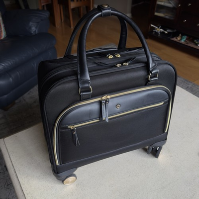 #ad Samsonite Rolling Luggage Black Wheels Mobile Solution Mobile Office Bag $100.00