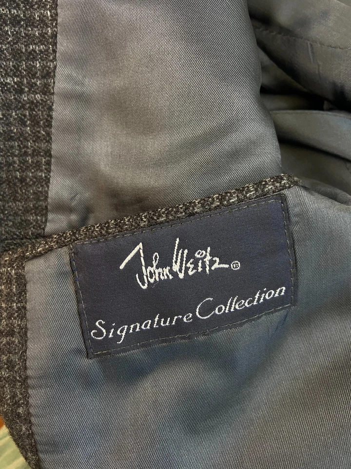 Usado en Excelente Condición Blazer John Weitz 40R Cuadros Lana Tweed Abrigo Deportivo Dinero Antiguo Foto 3 de 4