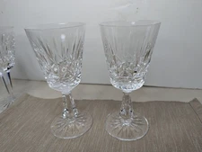 2 -Waterford Crystal Rosslare 6" Claret Wine Glass Gothic Mark Ireland Excellent