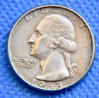 1963-D - Washington Quarter - Circulated Rim Hit With Spoon - 90% Silver  #N1588