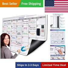 Large Magnetic Dry Erase Calendar for Wall, 38" x 50" Jumbo Monthly Planner, ...
