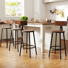 Counter Height Bar Stools Set of 4 30" Tall Wooden Barstools for Kitchen Island