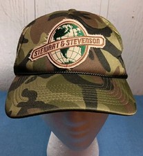 Stewart & Stevenson Camo Trucker Hat Baseball Cap Snap Back Mesh San Sun
