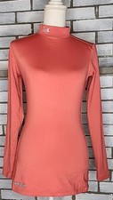   Under Armour Women's Coldgear Fitted Ling Sleeve Mock Neck Top Small Coral