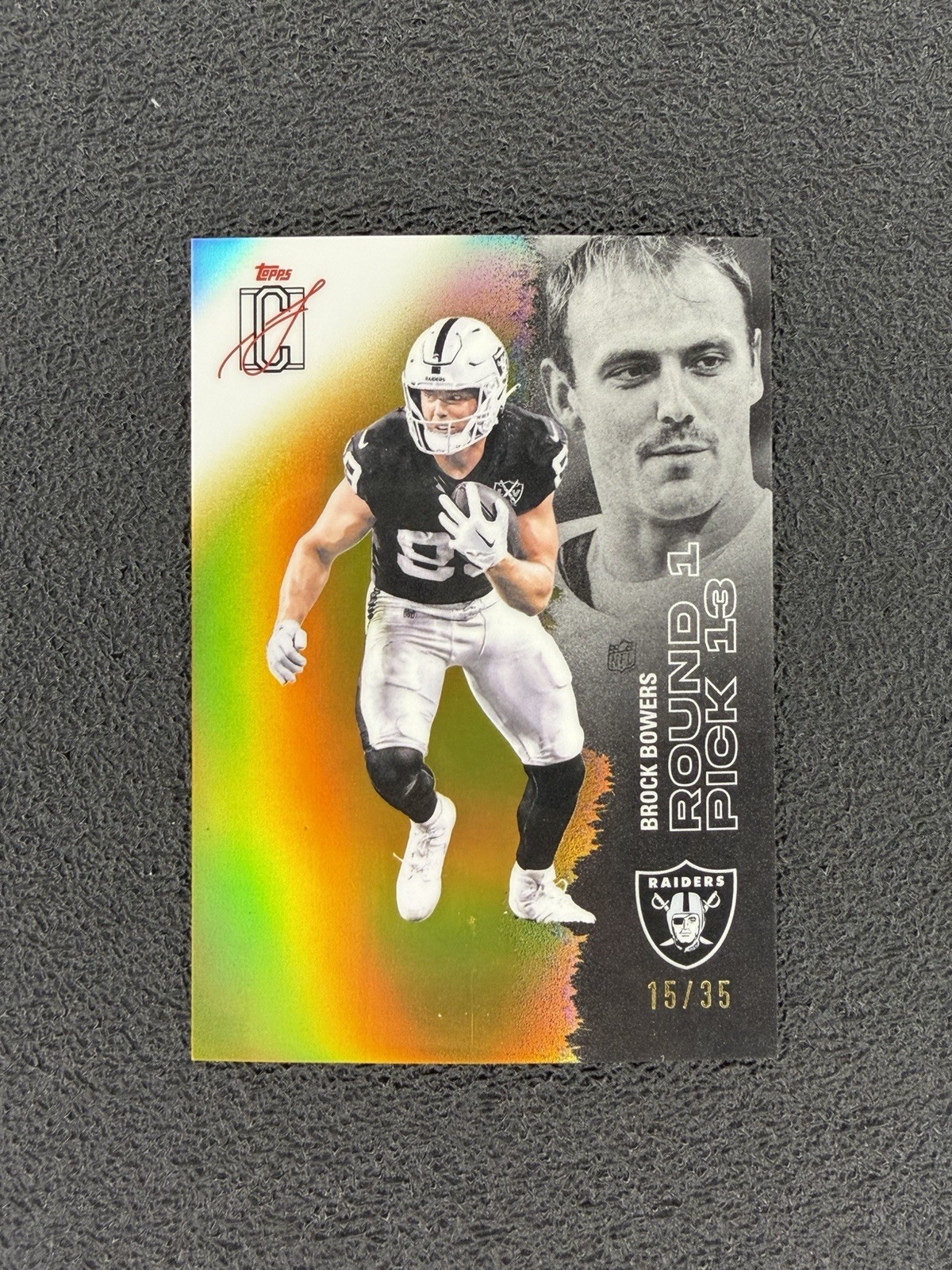 2025 Topps Signature Class Brock Bowers Gold Refractor /35 #34