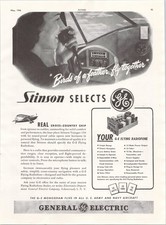 General Electric Stinson 1946 Vintage Magazine Ad Aviation Radiofone Aircraft