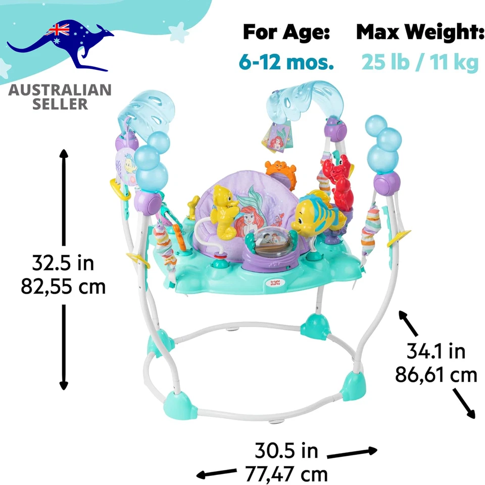 Disney the Little Mermaid Sea of Activities Baby Activity Jumper with Interactiv - image 4 of 4