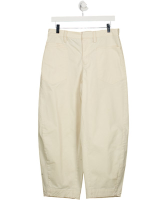 RUTI Cream The Slouchy Soft Twill Barrel Leg Trousers UK 10