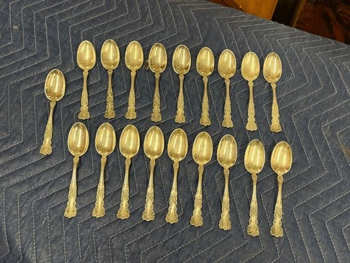 19 Gorham Buttercup Spoons 5 3/4" Sterling Silver Scrap 610 grams Monogram