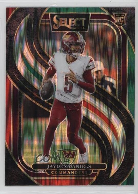 2024 Panini Select Premier Level Green & Red Shock Prizm Jayden Daniels 11ng