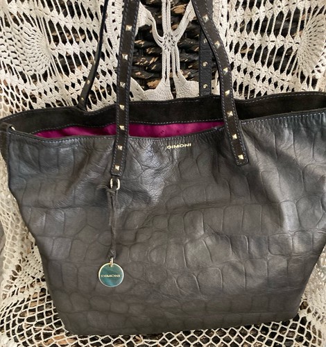 Dimoni Safiano Shoulder Tote, Taupe, Genuine Leather, Handmade in Spain, NWT