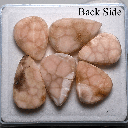 6 PC Natural Thompsonite AAA Quality 20mm-25mm Pear Cabochon Loose Gemstones Lot - Picture 11 of 13