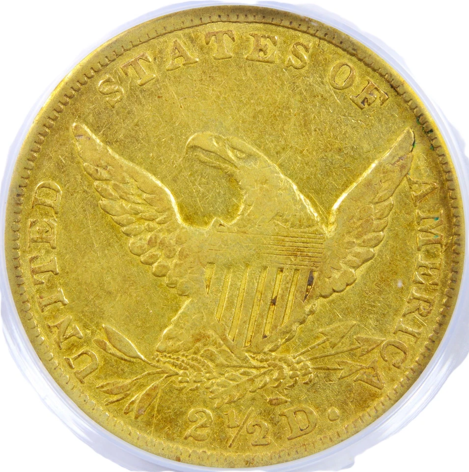 1836 $2.50 Script 8 PCGS VF30 - Cabeza clásica $2.5 - Moneda tipo oro cabeza clásica Foto 4 de 4