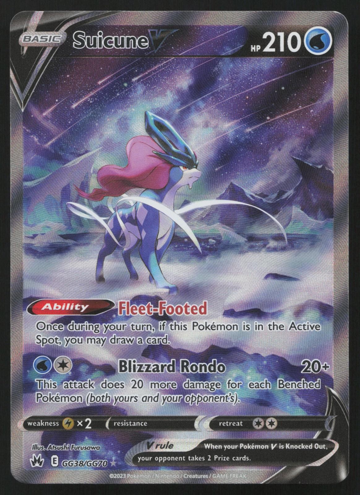 Suicune V GG38/GG70 Crown Zenith Galarian Gallery Pokemon English NM