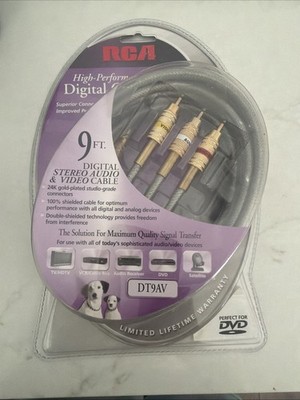 9' RCA DT9SA High Performance Digital S-Video & Stereo Audio Cable 2002 NEW