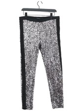 French Connection Women's Leggings UK 12 Silver Polyester