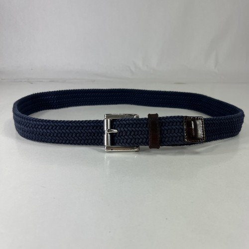 Liz Claiborne Beige Braided Cotton & Brown Leather Belt - Women's Size 28 - Picture 2 of 8
