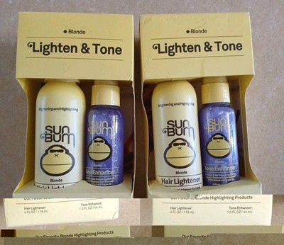 2x Sun Bum Lighten & Tone Kit Blonde Hair Lightener & Tone Enhancer
